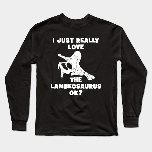 Lambeosaurus fossil skull Long Sleeve T-Shirt by NicGrayTees